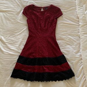 Teeze Me Floral Design Dress - Juniors | Size: 1/2 | Color: Wine / Black